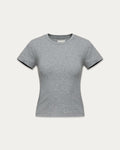 Kuwalla Micro Rib Tee in Heather Grey