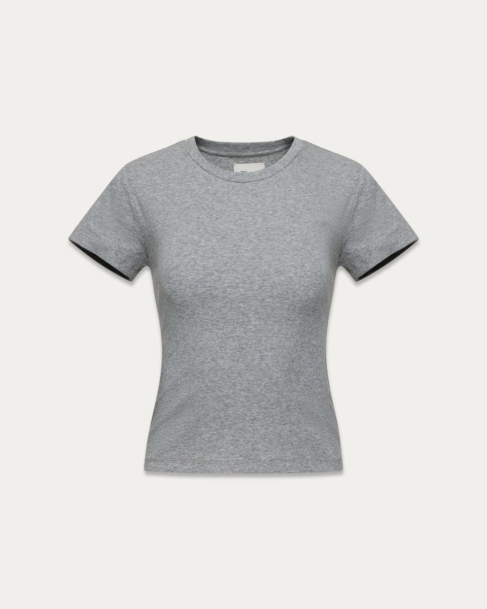 Kuwalla Micro Rib Tee in Heather Grey