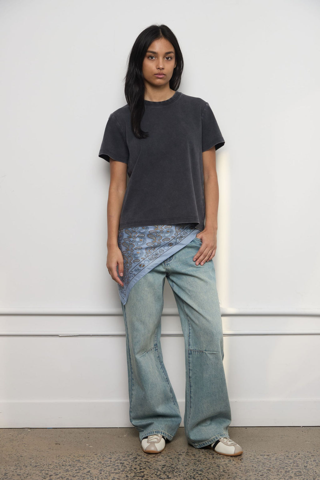 Kuwalla Double Knit Muse Tee in Vintage Black