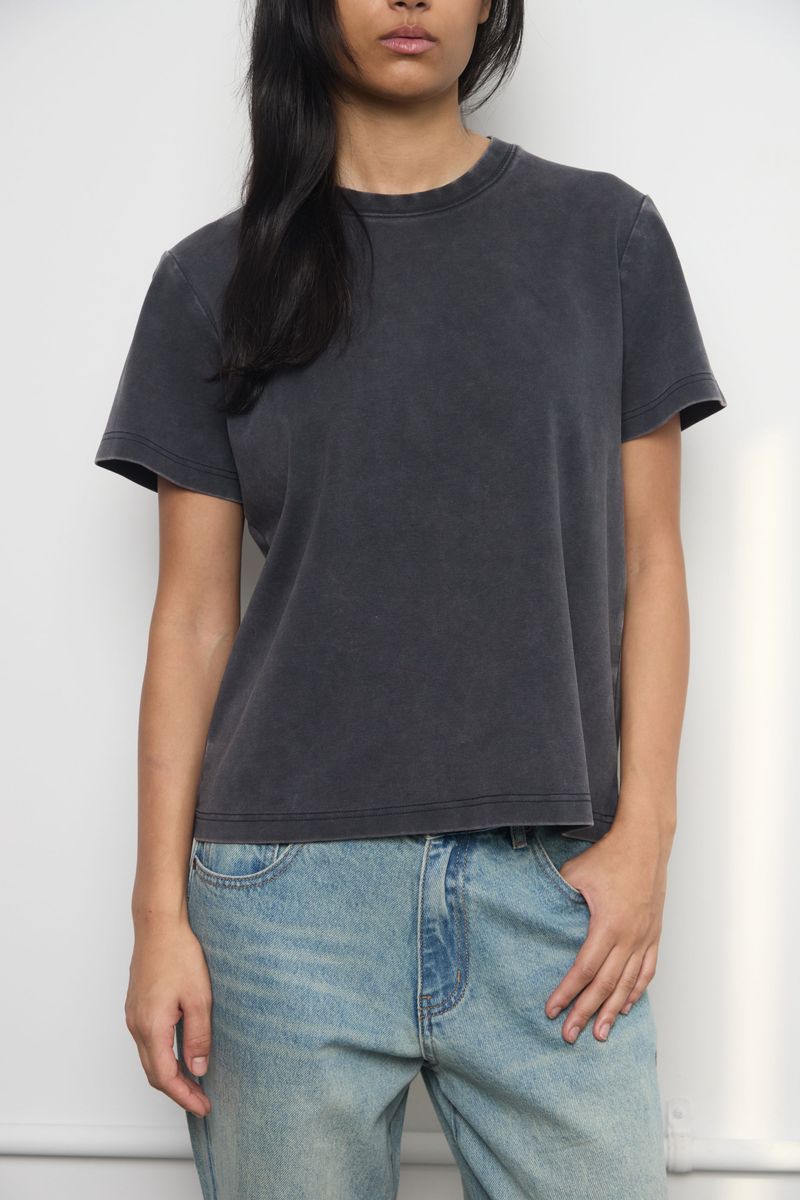 Kuwalla Double Knit Muse Tee in Vintage Black