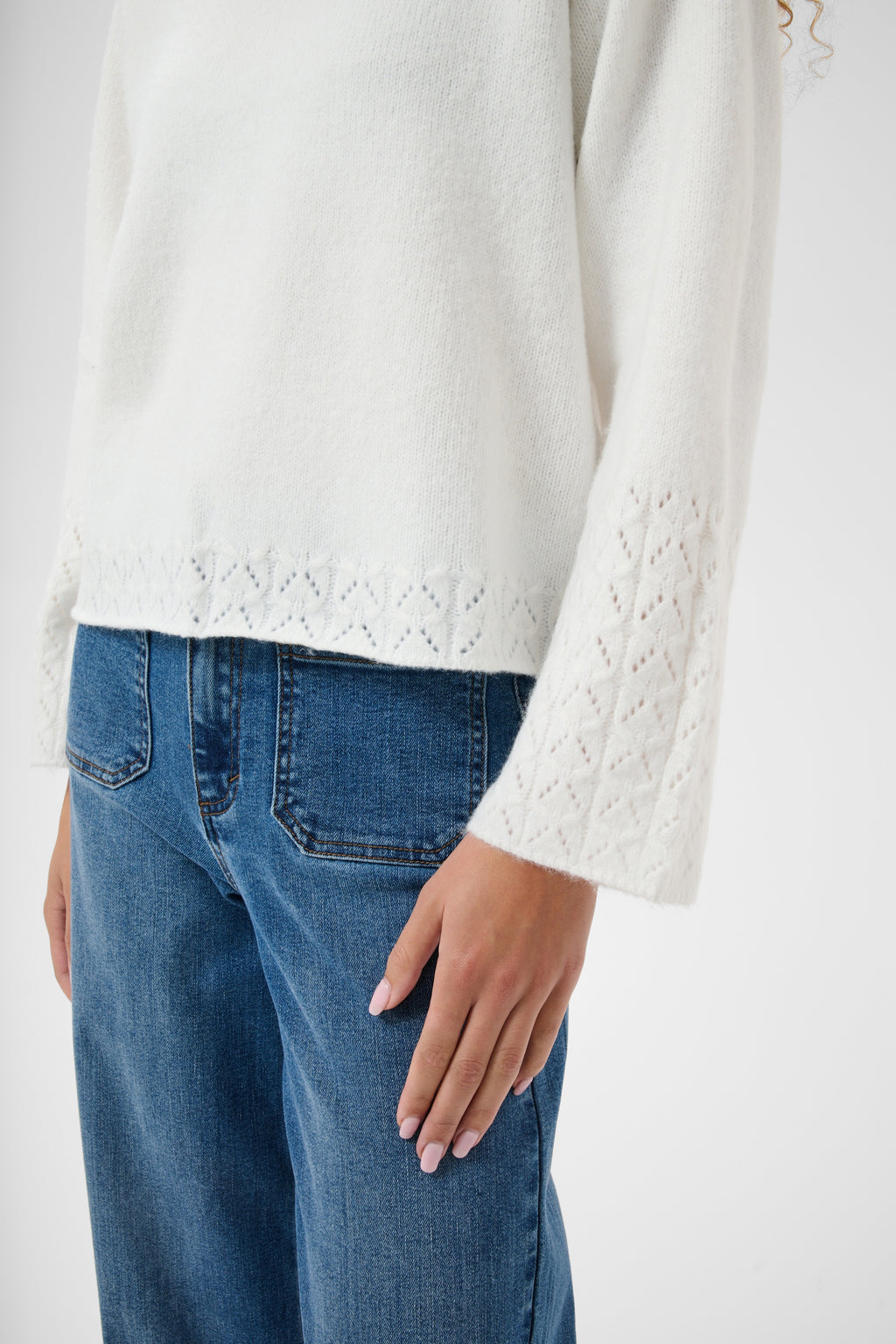Kaffe Gro Pullover Knit In Chalk