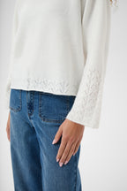 Kaffe Gro Pullover Knit In Chalk