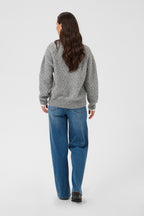 Kaffe Sirens Knit Pullover In Grey and Chalk