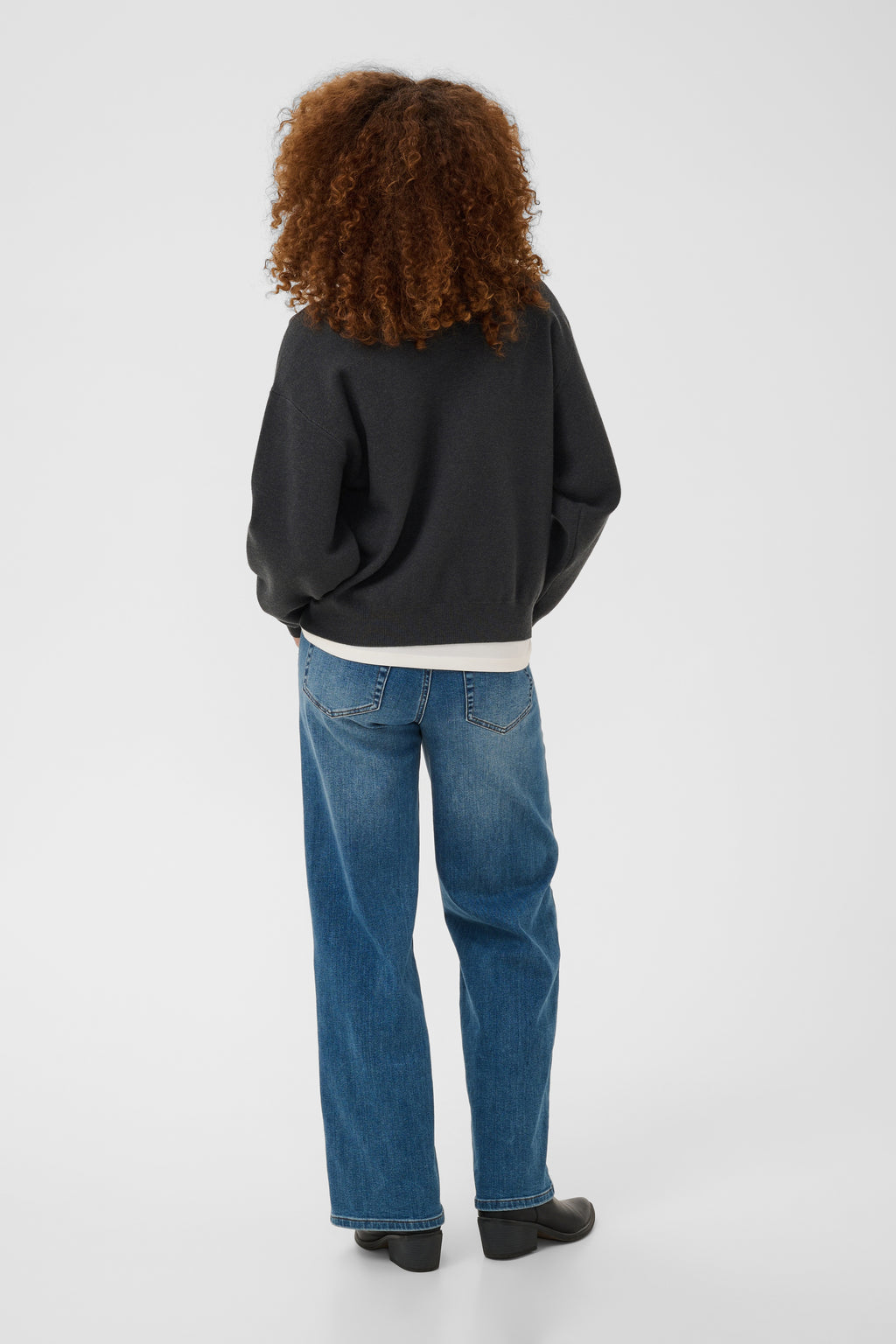 Kaffe Loana Knit Pullover In Dark Grey