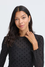 B.Young Shirley Dot Top In Black
