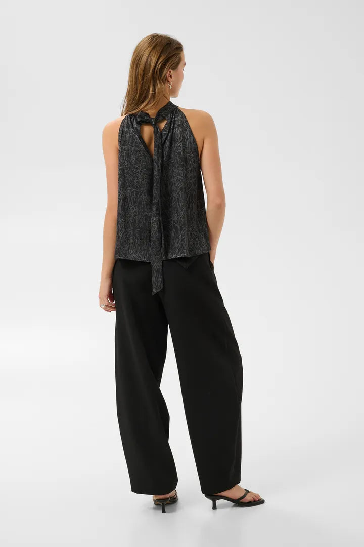 Kaffe Tara Top In Black/Grey