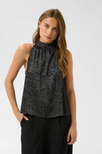 Kaffe Tara Top In Black/Grey