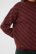 Kaffe Hillery Pullover in Port M./Desert Taupe M. Stripe