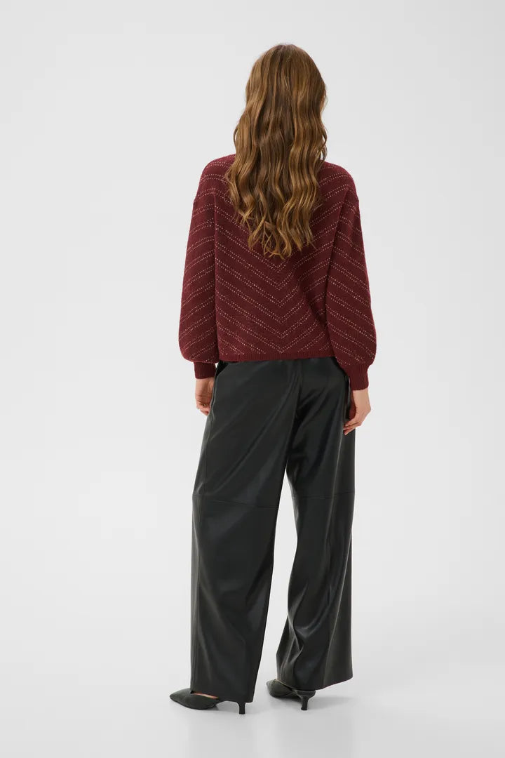 Kaffe Hillery Pullover in Port M./Desert Taupe M. Stripe