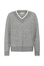 Kaffe Sirens Knit Pullover In Grey and Chalk