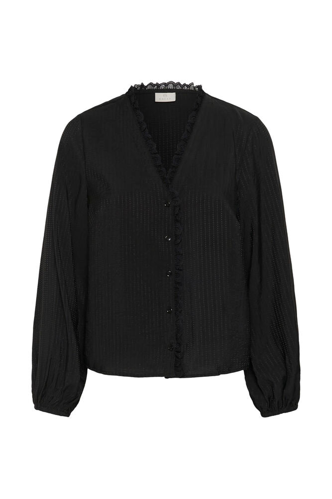 Kaffe Sollie Blouse In Deep Black