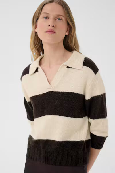 Part Two Charlott Pullover In Whitecap/Mole