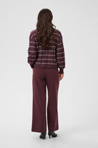 Kaffe Sirens Striped Pullover In Fig