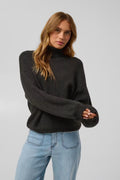 Kaffe Barbara Rollneck Pullover In Dark Grey
