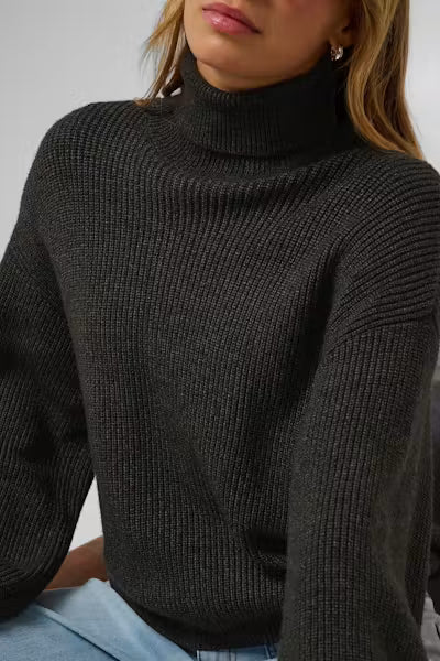 Kaffe Barbara Rollneck Pullover In Dark Grey