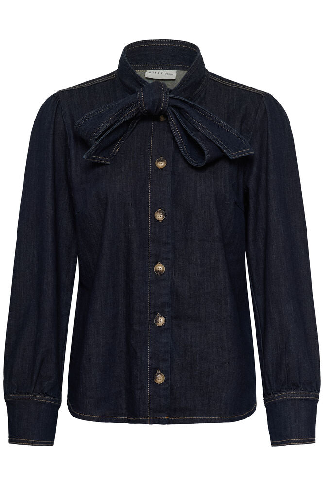 Kaffe Molly Denim Shirt In Raw Blue Denim