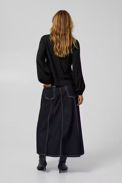 Kaffe Sollie Blouse In Deep Black