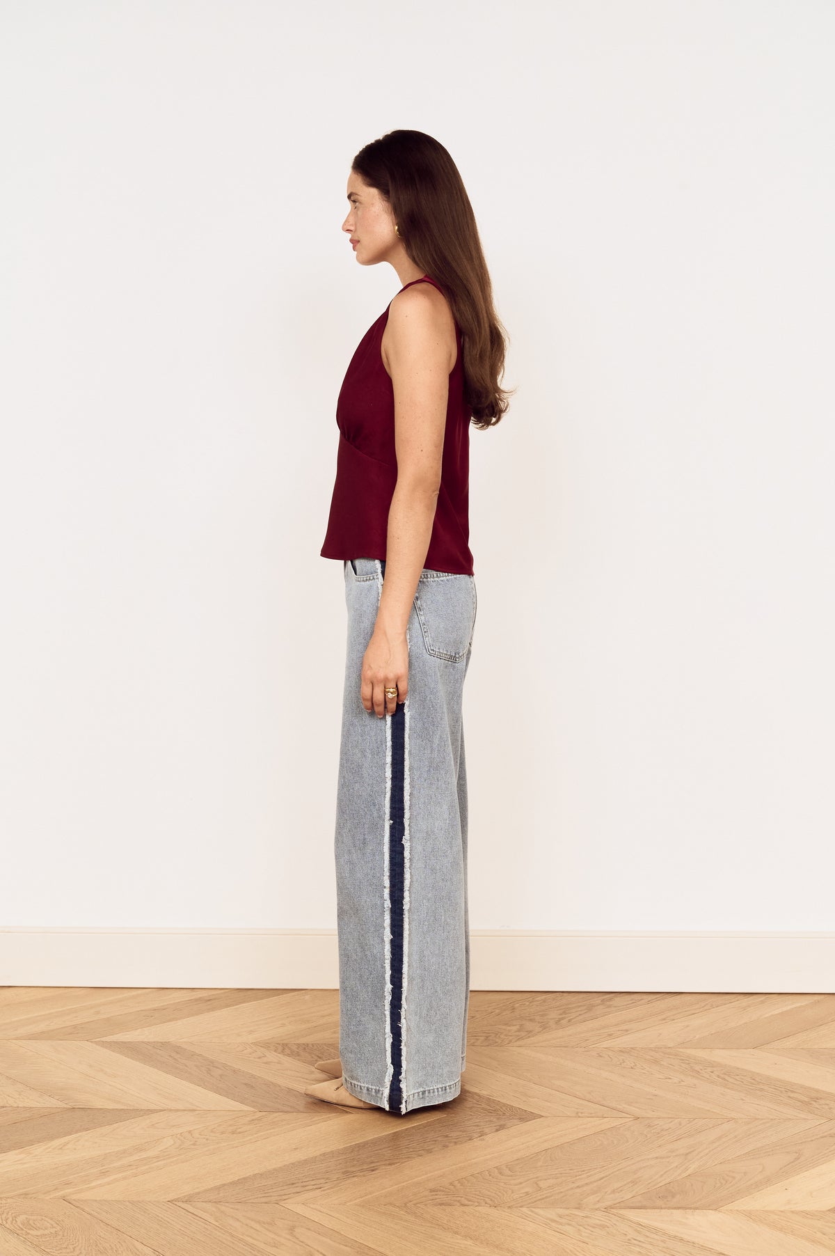 Mink Pink Lumiere Bias Top in Wine