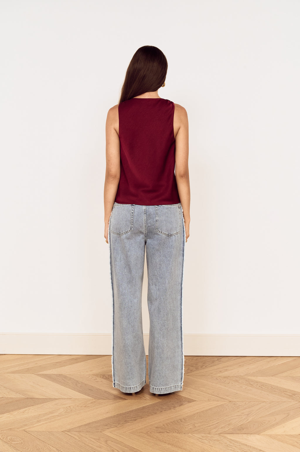 Mink Pink Lumiere Bias Top in Wine
