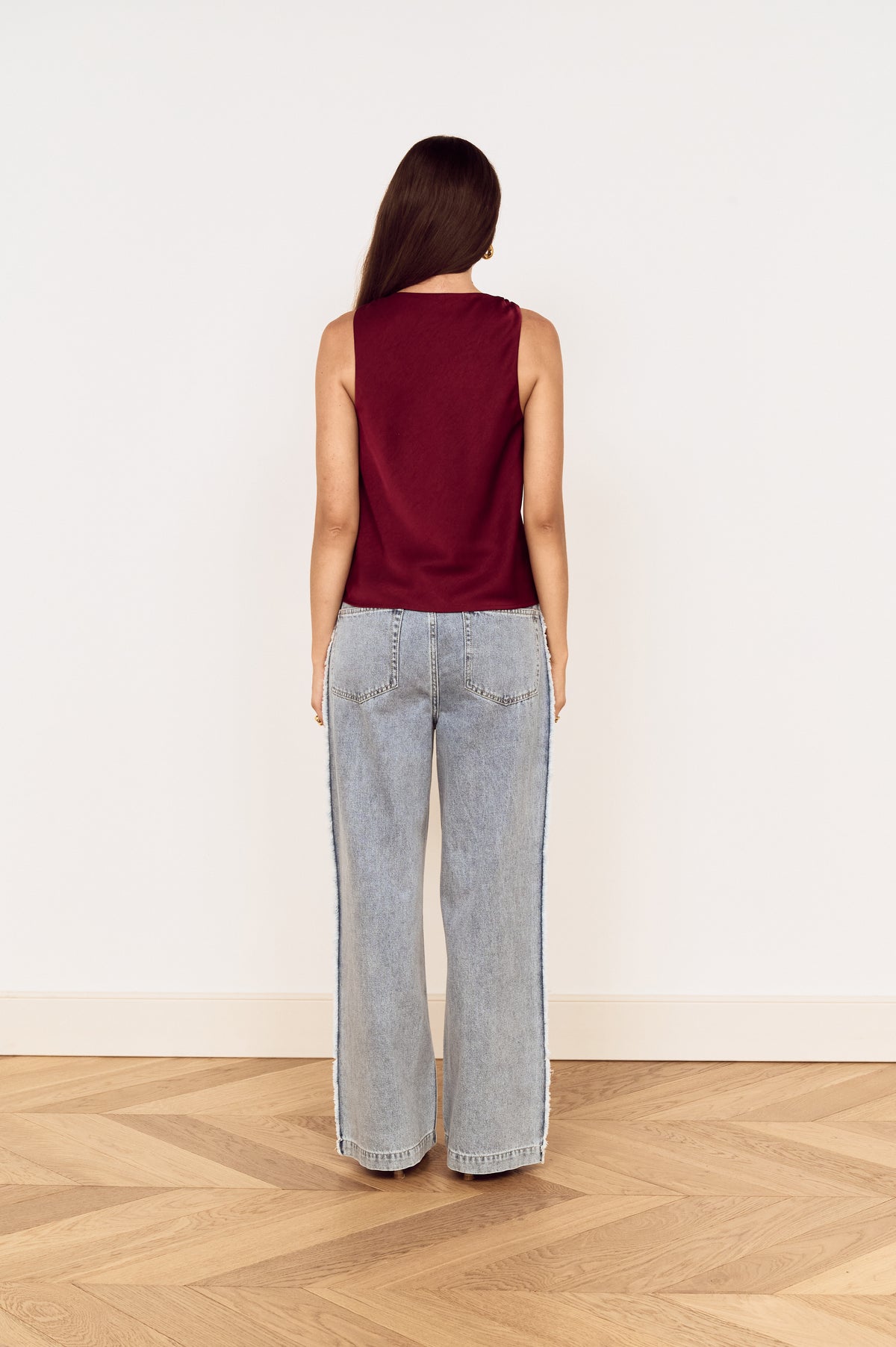 Mink Pink Lumiere Bias Top in Wine