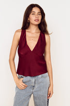 Mink Pink Lumiere Bias Top in Wine