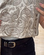 Cest Moi Triangle Scarf In Brown Paisley