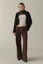 Warp + Weft Mid Rise Big Easy Wide Leg in Dark Roast