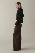 Warp + Weft Mid Rise Big Easy Wide Leg in Dark Roast