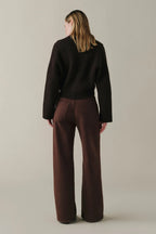 Warp + Weft Mid Rise Big Easy Wide Leg in Dark Roast