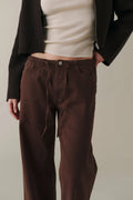 Warp + Weft Mid Rise Big Easy Wide Leg in Dark Roast
