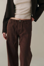 Warp + Weft Mid Rise Big Easy Wide Leg in Dark Roast