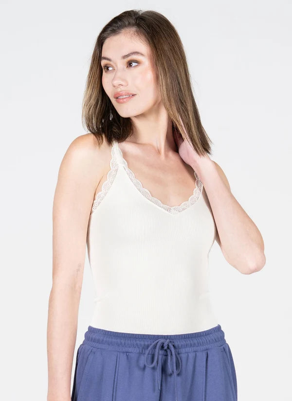 Cest Moi Lace Tank In Ivory