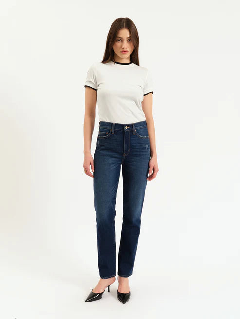 Daze Smarty Pants High Rise Slim Straight in Vintage Ink