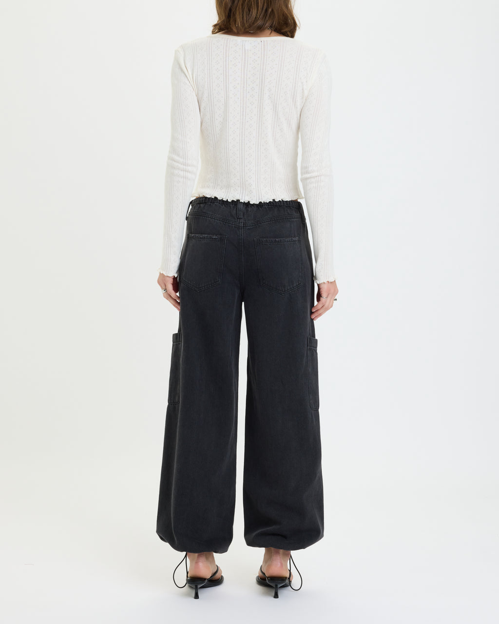 Daze Mirage-Mid Rise Cargo Harem in Eclipse