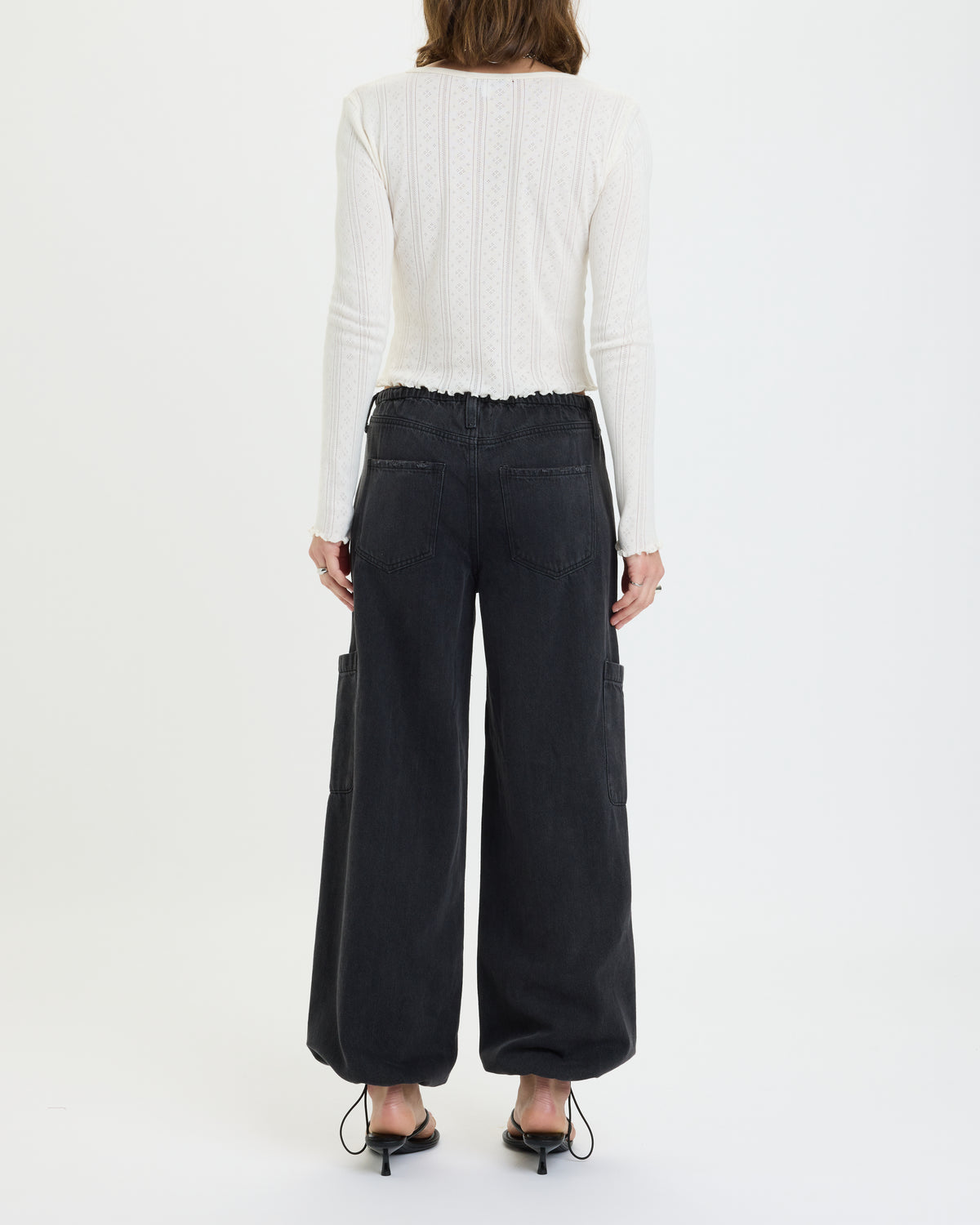 Daze Mirage-Mid Rise Cargo Harem in Eclipse