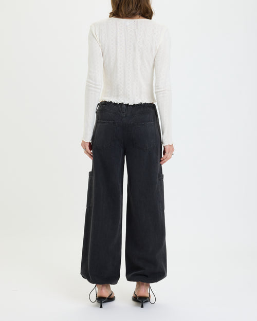 Daze Mirage-Mid Rise Cargo Harem in Eclipse