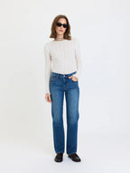 Daze Rebel Mid Rise Slim Straight in Surge