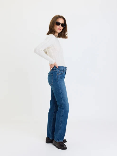 Daze Rebel Mid Rise Slim Straight in Surge