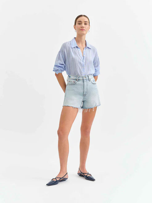 Daze The Knockout High Rise A-Line Short in Splash Zone Vintage