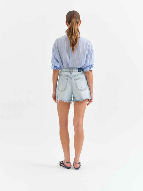 Daze The Knockout High Rise A-Line Short in Splash Zone Vintage