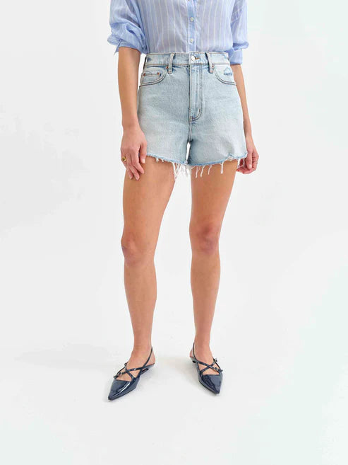 Daze The Knockout High Rise A-Line Short in Splash Zone Vintage