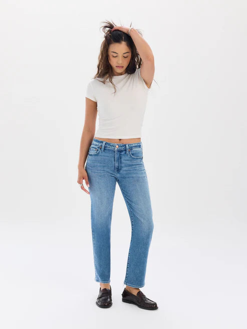 Daze Mid Rise Rebel Ankle Slim Straight in Real Deal