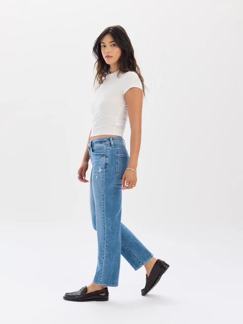 Daze Mid Rise Rebel Ankle Slim Straight in Real Deal