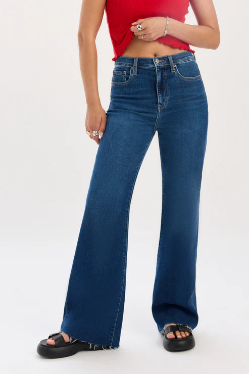 Daze Far Out High Rise Wide Leg in Waterfall