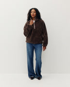 Kuwalla Leather Line Sherpa Half-Zip In Brown