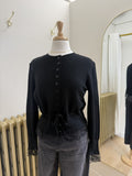 Deluc Funkadelic Lace Trim Cardigan in Black