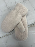 Cest Moi Teddy Mittens In Ivory