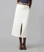 Lola Denim High Rise Harlston Skirt in Cream