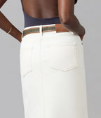 Lola Denim High Rise Harlston Skirt in Cream