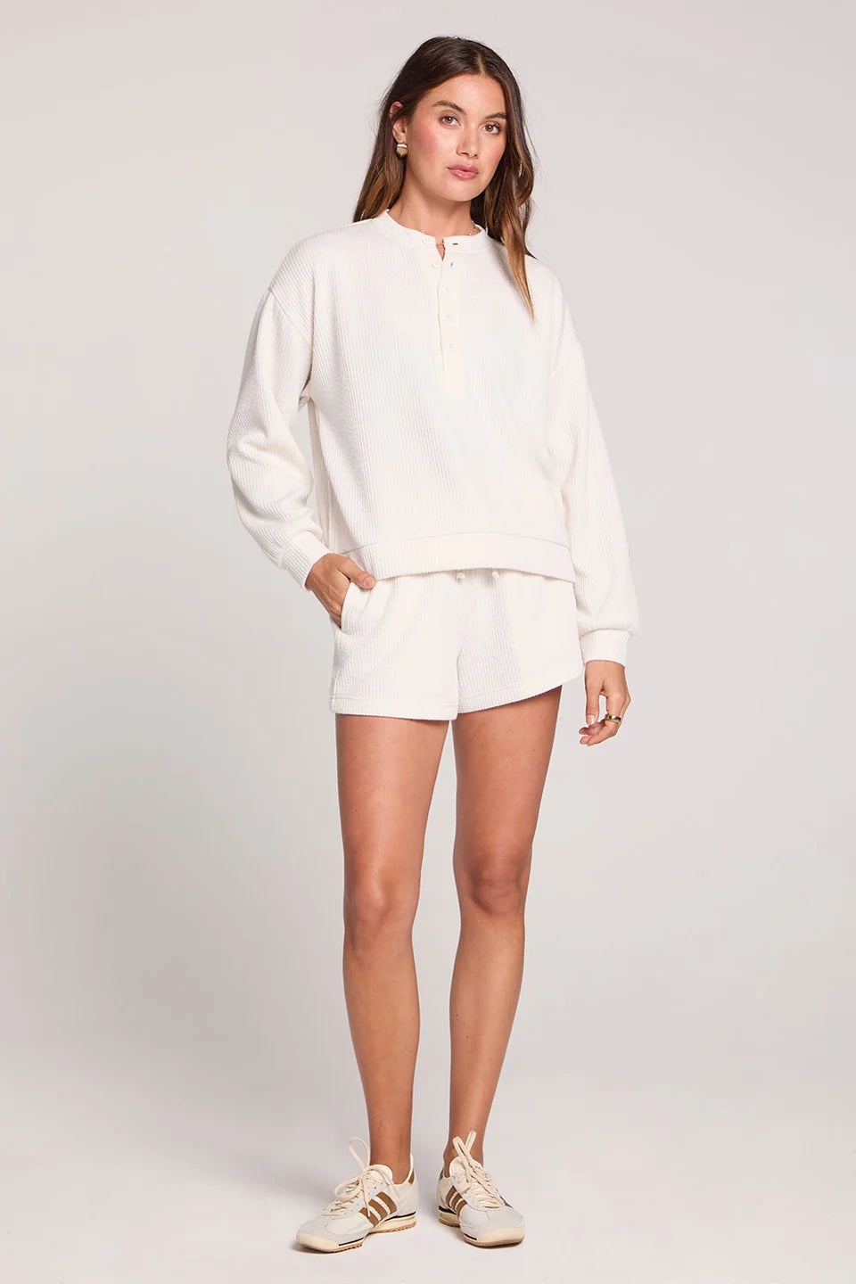 Saltwater Luxe Long Sleeve Pullover In Ecru